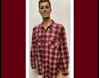 PS108 Schurwolle kariertes Bord Pendleton Bordshirt. Größe XX Groß