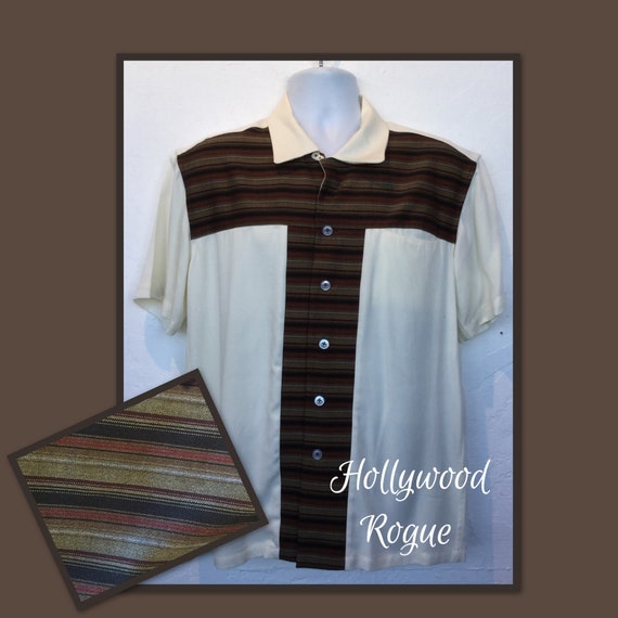 1950s vintage reproduction stripe T panel Hollywoo