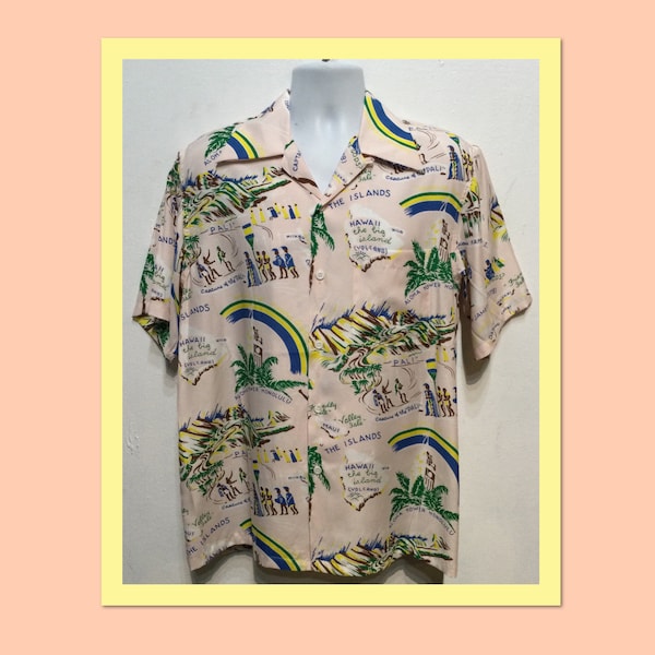 Retro Anthurium Panel Rayon Hawaiian Shirt