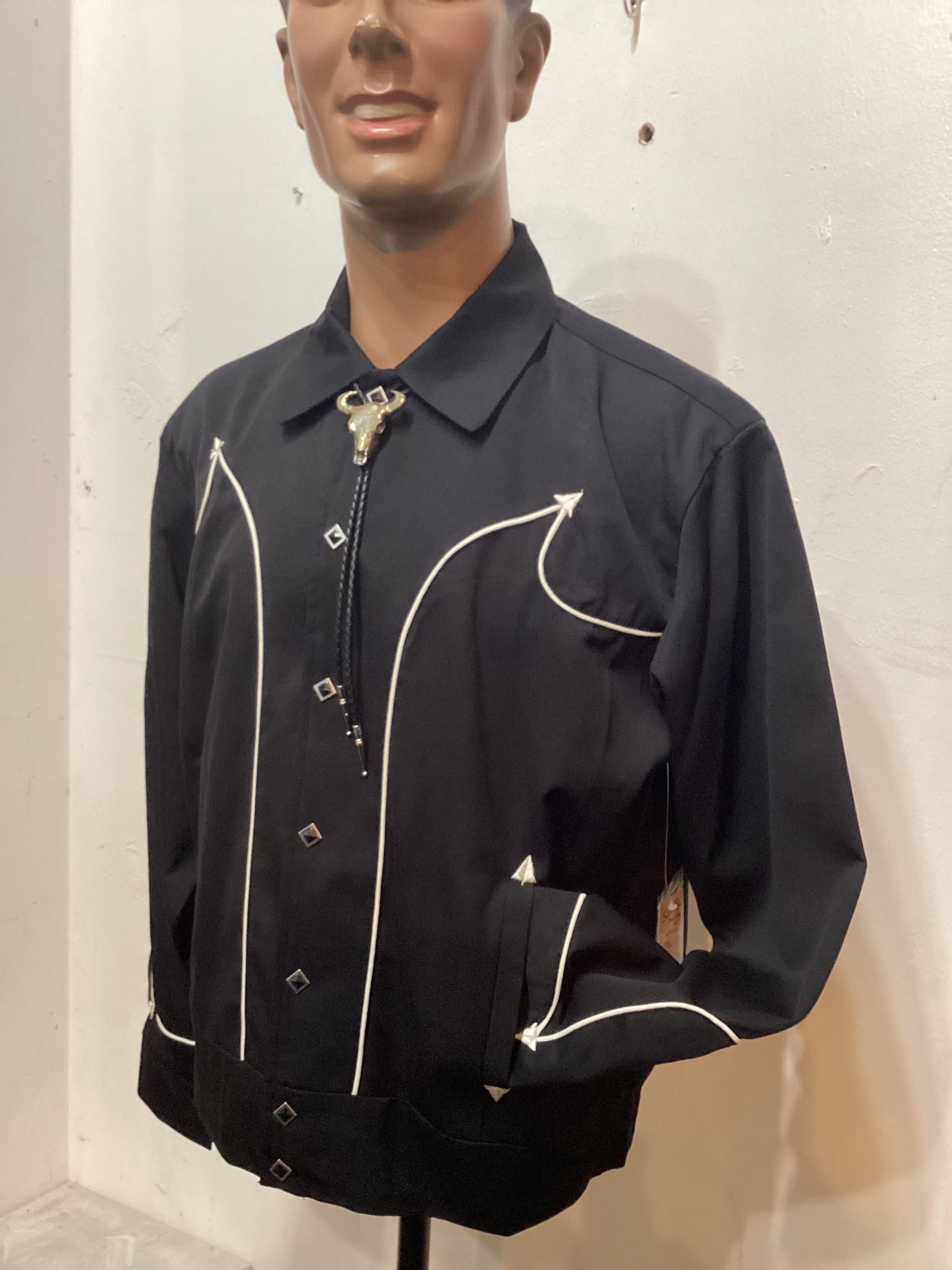 WS020 1950's Vintage Reproduction Black Western Bolero Style