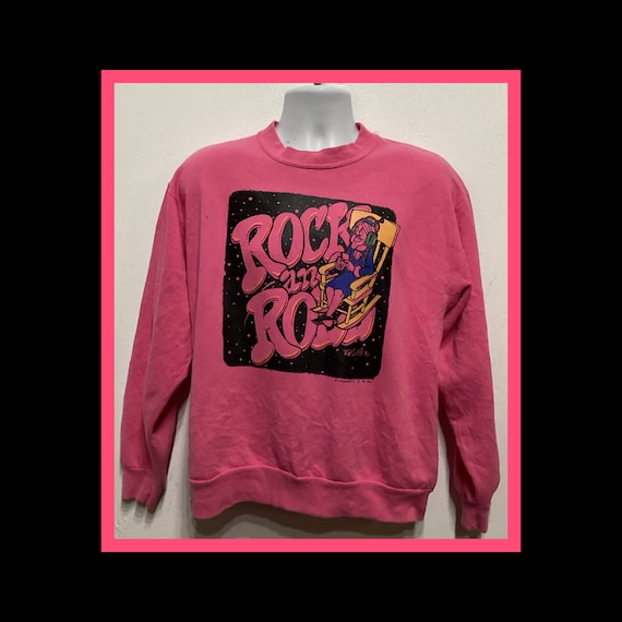 Vintage 1970s "Rock an Roll" decal sweatshirt