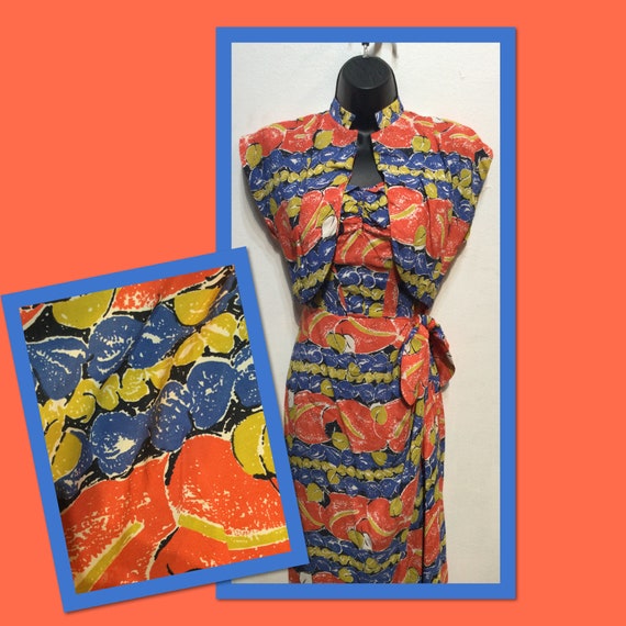 Vintage 1940s sarong with matching bolero by Parad