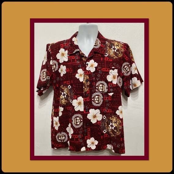Vintage 1960s/70s bark cloth cotton Hawaiian shirt - image 1