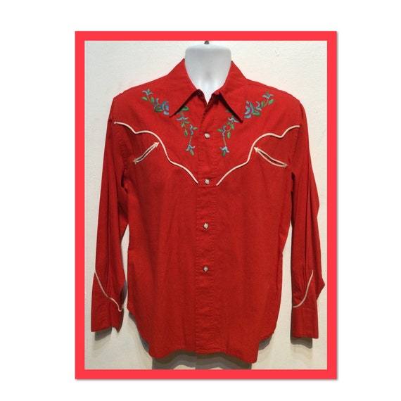 Vintage cotton embroidered western shirt