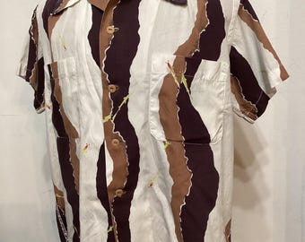 HS431 Vintage Original 1950's Cotton Hawaiian Shirt by Alfred