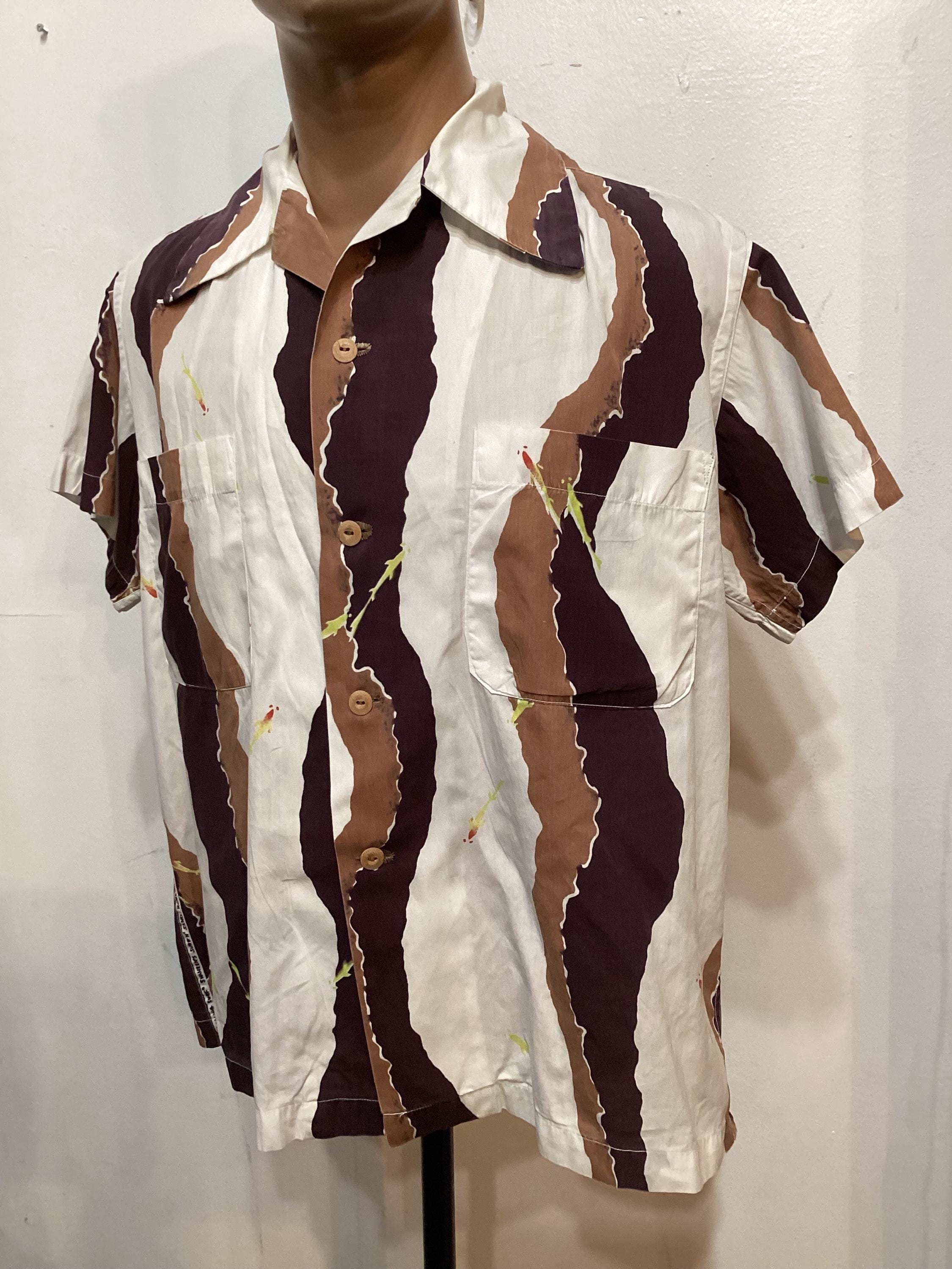 あ*あ様 40s 50s souvenir shirt スカシャツ 2tone HS431 Vintage Original 1950's Cotton Hawaiian Shirt by Alfred