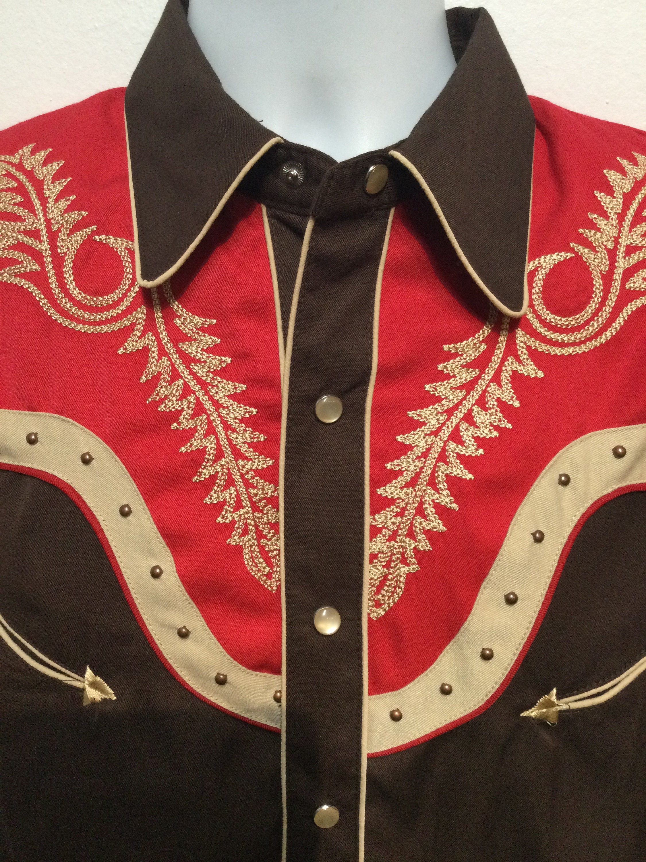 WS010 1950s Vintage Reproduction Embroidered Western Shirt