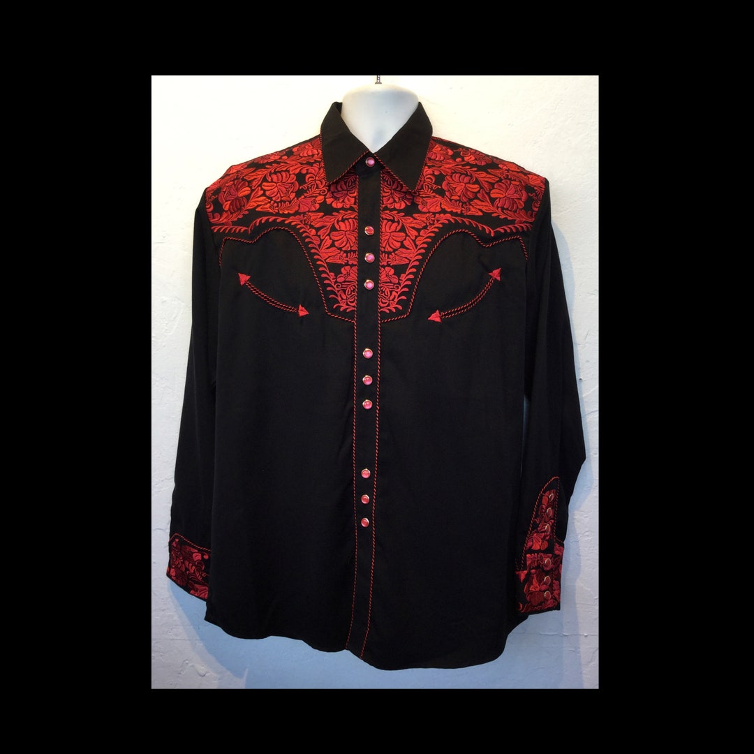 1950s Vintage Reproduction Embroidered Western Shirt. - Etsy