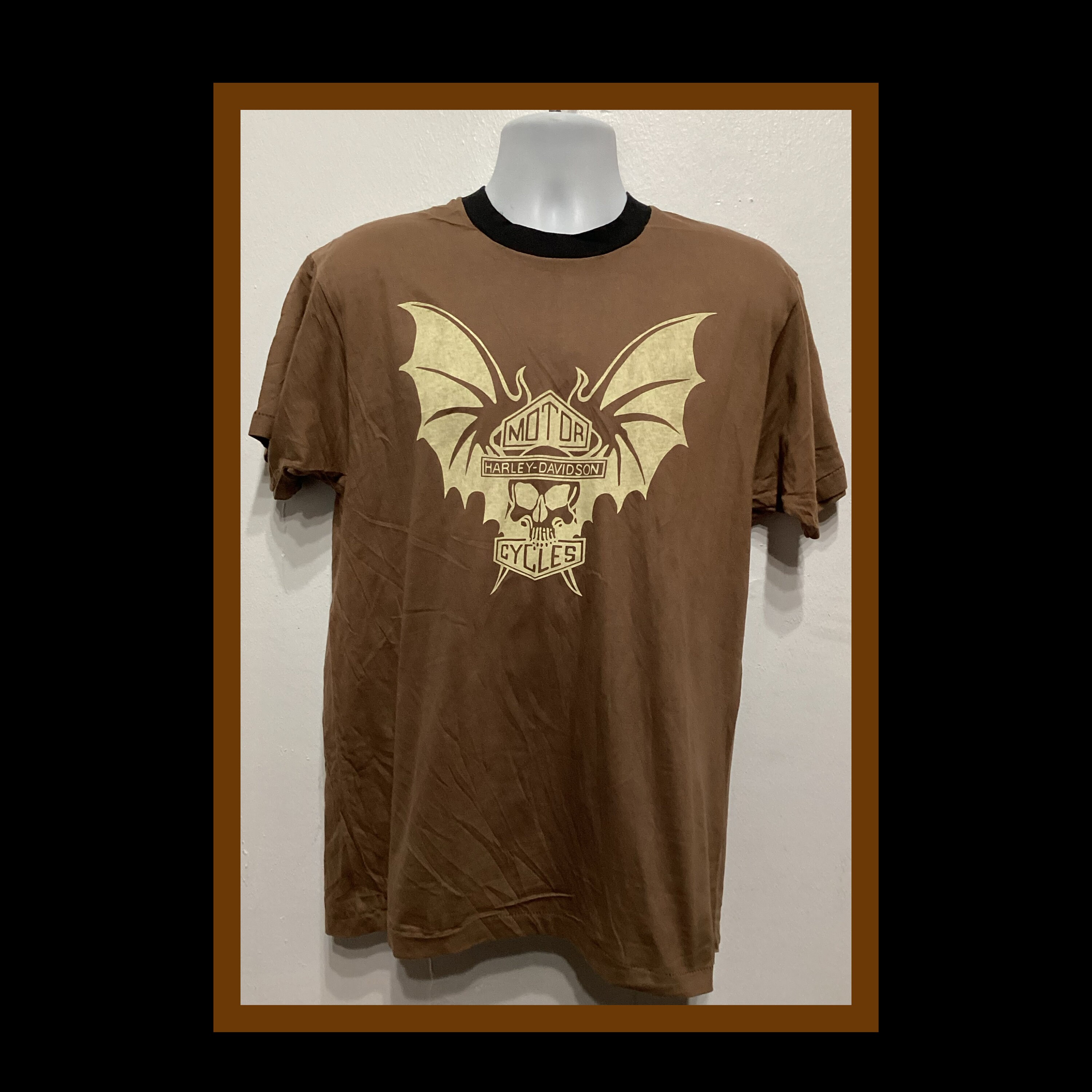 80's Harley-Davidson scull wing T- shirt