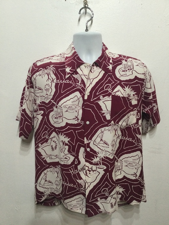 Vintage 1940s rayon Hawaiian shirt. Size medium - image 5