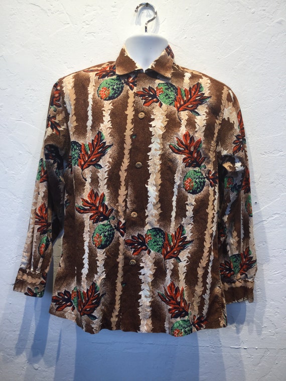 Vintage long sleeve cotton Hawaiian shirt - image 2