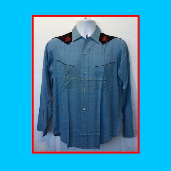 1950s vintage "dead stock" two tone western shirt