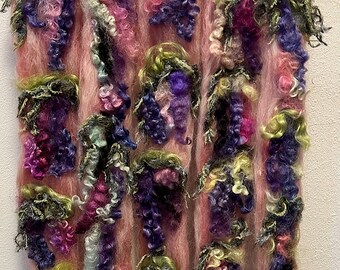 Felted Wisteria Wall Art Dorm Art Wall Hanging Mothers Gift