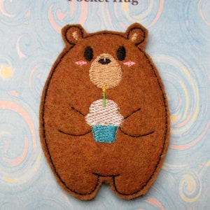 Birthday Bear Hug Card with Bear Token or Unicorn Hug Card with Finger Puppet Isolation Card with Birthday Cup Cake