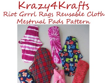 Riot Grrrl Reusable Cloth Menstrual Pads PDF Sewing Pattern