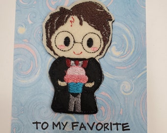Harry Potter Birthday Card with Finger Puppet