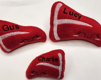 Dog Steak Toys with Squeaker  Small, Medium and Large Personalized Name