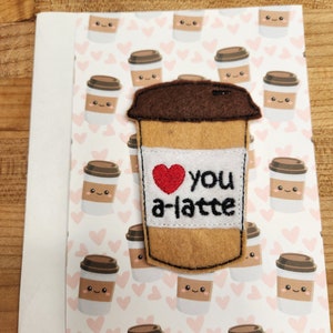 Carte Love you a Latte et Pocket Hug Cartes avec jetons Miss You Hug Hugs Careing Rainbow Pocket Hug and Love Heart