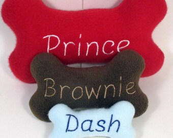 Dog Bone Toys with Squeaker Small, Medium and Large Personalized Name