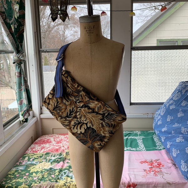 Vintage tapestry upcycled Fanny pack/ crossbody bag