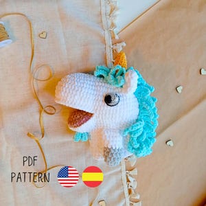 Unicorn Horse Amigurumi Pattern – Unicorn Hand Puppet (Bluey) – Digital Crochet Tutorial – Unicorn Hand Puppet Crochet Pattern Bluey,
