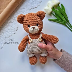 Crochet bear pattern, PDF amigurumi bear tutorial in Spanish and English, amigurumi bear crochet animals