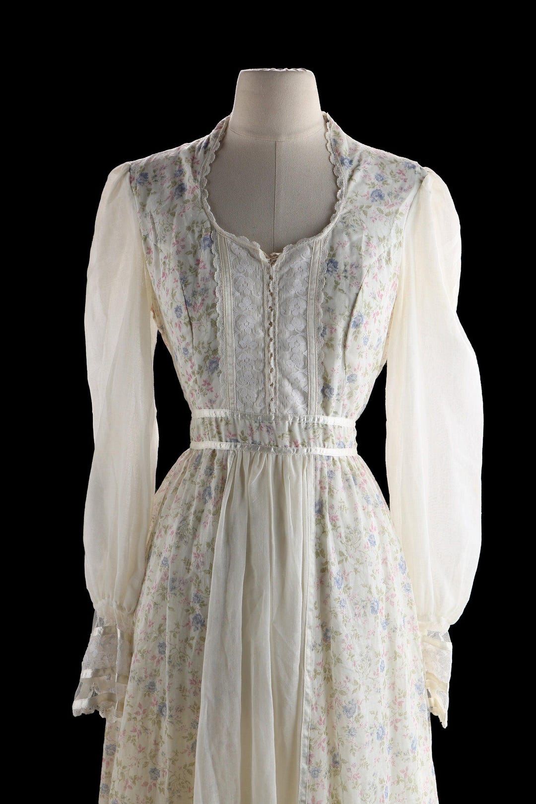 Vintage Prairie Dress / Long Sleeve / Floral Print / Long / 1970s ...