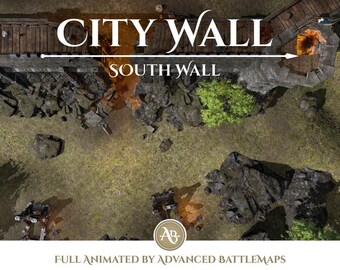 Animowana mapa bitewna | Mur miejski - część 5/6 Ściana południowa - Dungeon and Dragons