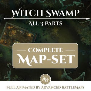 Geanimeerde strijdkaart | Witch Swamp - complete kaartenset - Dungeon and Dragons