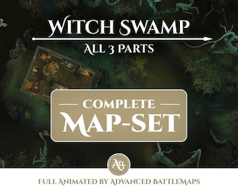 Animowana mapa bitewna | Bagno Wiedźmy - Kompletny zestaw map - Dungeon and Dragons