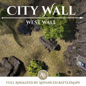Geanimeerde strijdkaart | Stadsmuur - deel 2/6 Westelijke muur - Dungeon and Dragons