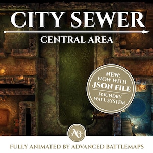 Geanimeerde strijdkaart | City Sewer - deel 2/4 centraal gebied - Dungeon and Dragons