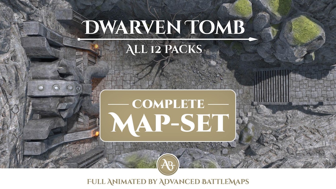 Animated Battlemap | Dwarven Tomb - Complete Map-set - Dungeon and ...