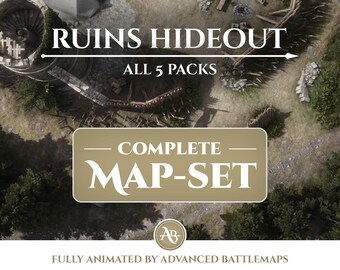 Animowana mapa bitewna | Ruins Hideout - Kompletny zestaw map - Dungeon and Dragons