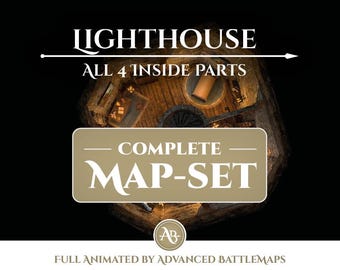 Animowana mapa bitewna | Lighthouse - Kompletny zestaw map wewnętrznych - Dungeon and Dragons