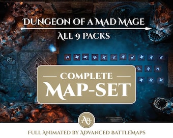 Animated Battlemap | Dungeon Of A Mad Mage - Complete Map-Set - Dungeon and Dragons
