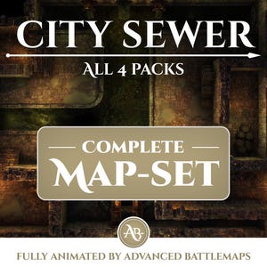Geanimeerde strijdkaart | City Sewer - Complete kaartenset - Dungeon and Dragons