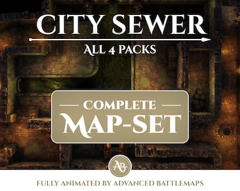 Animowana mapa bitewna | City Sewer - Kompletny zestaw map - Dungeon and Dragons