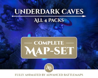 Animated Battlemap | Underdark Caves - Complete Map-Set - Dungeon and Dragons