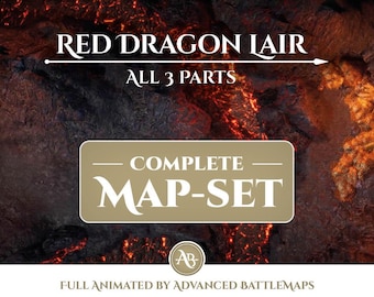 Animowana mapa bitewna | Red Dragon Lair - Kompletny zestaw map - Dungeon and Dragons