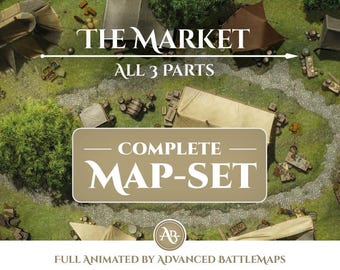 Animated Battlemap | The Market - Complete Map-Set - Dungeon and Dragons
