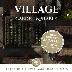 Geanimeerde strijdkaart | Dorp - Deel 2/2 Tuin en stallen - Dungeon and Dragons