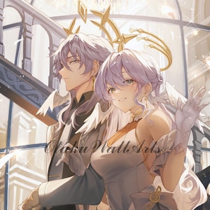 Honkai Star Rail Sunday & Robin 12&quot;x18&quot; Vertical Poster Prints, FREE Keychain, Fan Art Print, Portrait Print, Custom Size | [Sunday_V (9)]