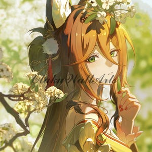 Honkai Star Rail Fugue Tingyun 12&quot;x18&quot; Vertical Poster Prints, FREE Keychain, Fan Art Print, Portrait Print, Custom Size | [Fugue_V (4)]
