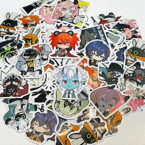 Zenless Zone Zero 54 Assorted Vinyl Sticker, No Repeat, Zenless Zone Zero Stickers, Ellen, Ben, Rina, ZZZ Stickers, Zenless Chibi Sticker