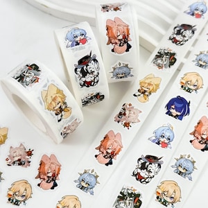 Honkai Star Rail 500 Chibi Sticker Roll, 3 Sets, HSR Stickers, Journal Sticker, Kafka, Blade, Boothill, Jingliu, Ruan Mei, Sunday, Topaz
