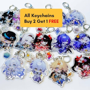 Honkai Star Rail Chibi Keychain, Buy2Get1Free, Honkai Star Rail Charm, Character KeyChain, Aventurine, Sunday, Blade, Robin, Acheron | 24-46