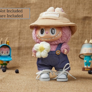 Handmade Labubu Clothes Set – 3-Piece Outfit, Labubu Accessories for V1 V2 V3, Custom Labubu Cloth, Shoes Included, Cute Doll Fashion