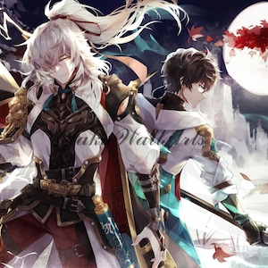 Honkai Star Rail 12&quot;x18&quot; Jing Yuan & Dan Heng Landscape Poster Prints, FREE Keychain, Fan Art, Horizontal,  Custom Size | [Jing_Yuan_H (1)]