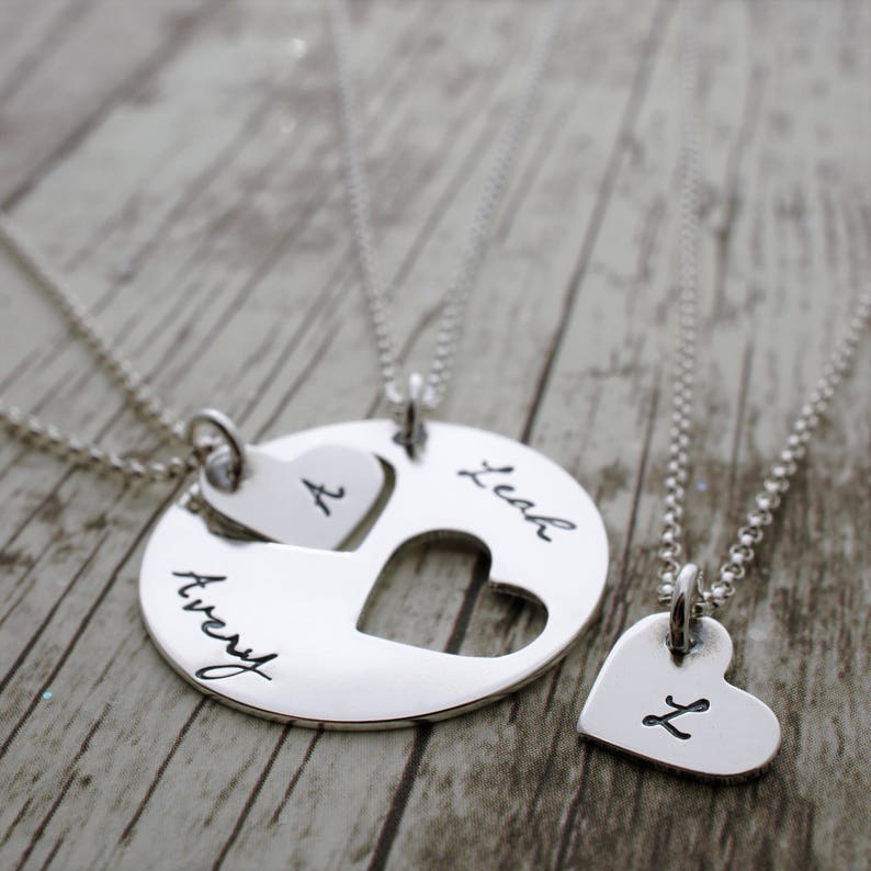 Mother/'s Push Present Personalized Mother Daughter Necklace Set in Sterling Silver by EWD Two Daughter Design